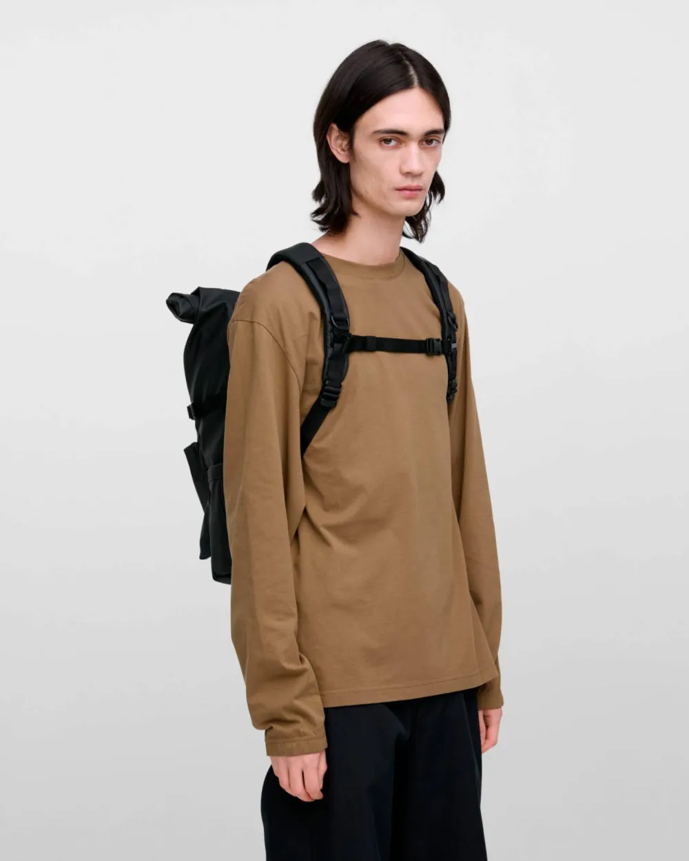 Clearance Sandqvist Stream Rolltop Backpack L Black