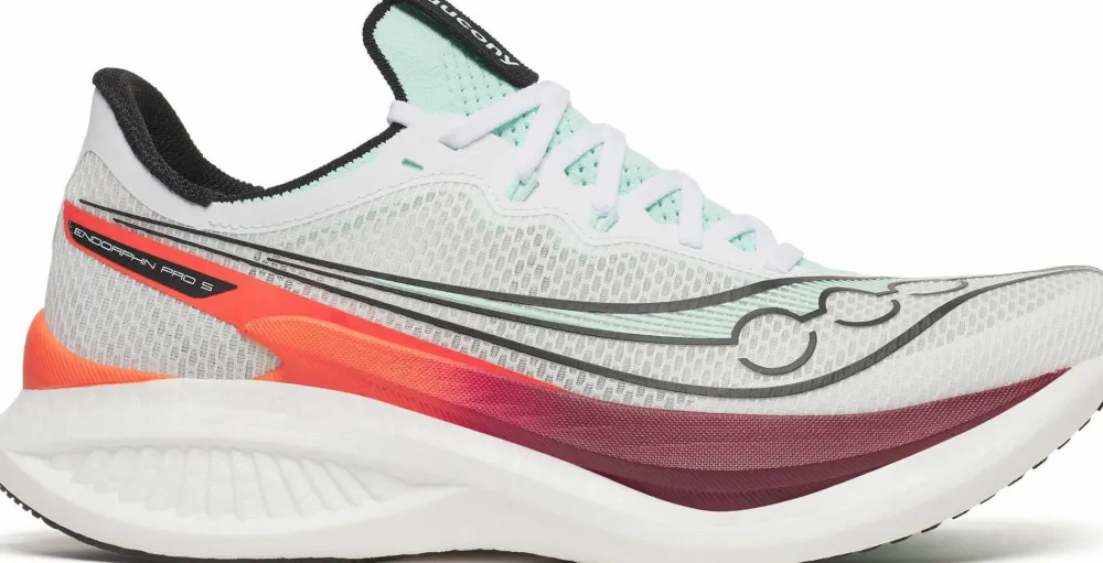 Best Saucony Men's Endorphin Pro 5 White/Crimson