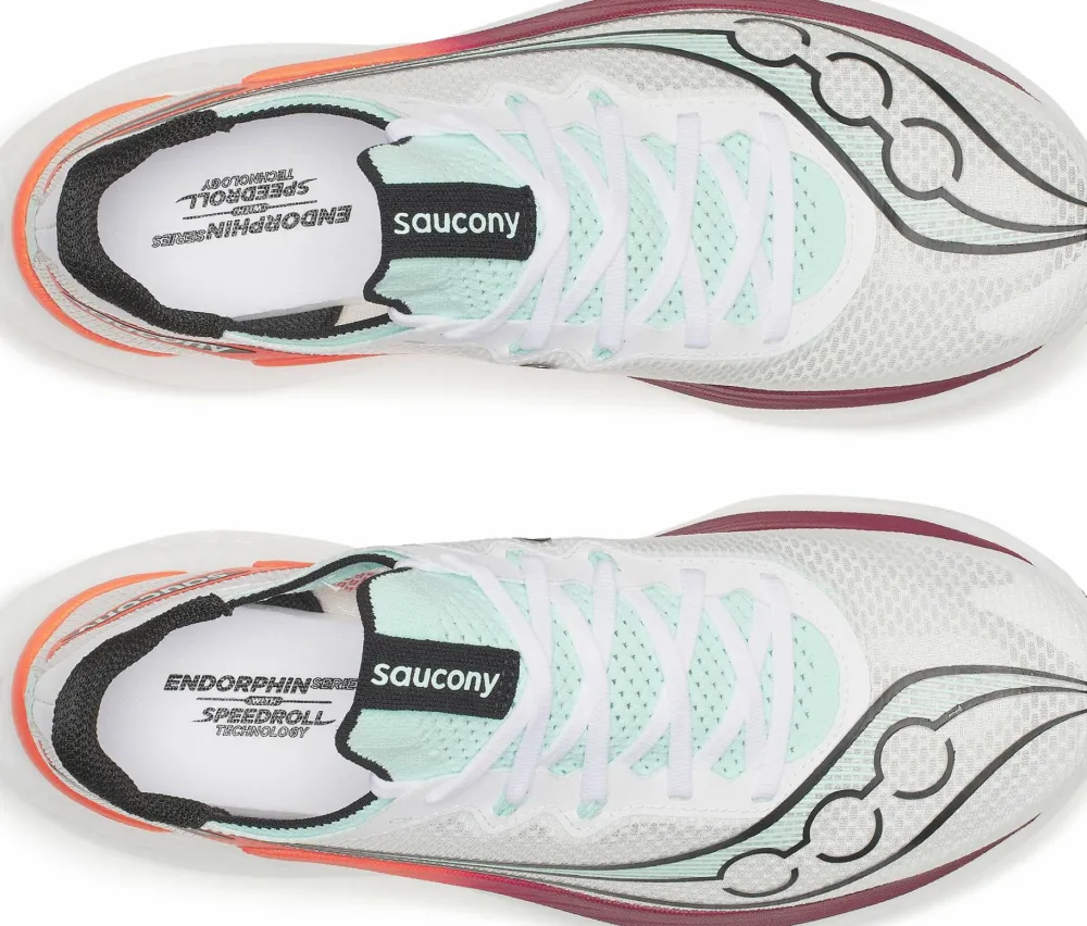 Best Saucony Men's Endorphin Pro 5 White/Crimson
