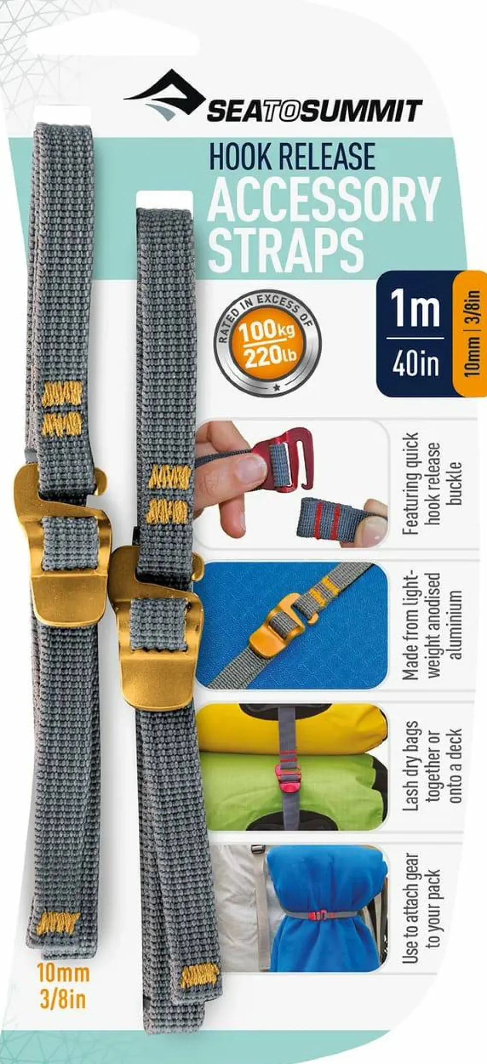 Clearance Sea To Summit Hook Release Accessory Strap 1m 10mm Gold