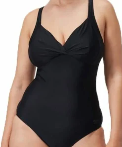 New Speedo Women's Shaping Cross Knot 1 Piece Black