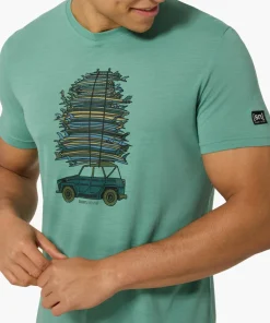 Discount super.natural Men's Surf Trip Tee Lagoon Green/various