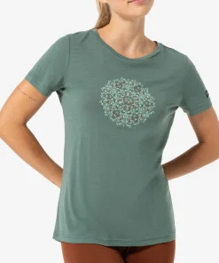 New super.natural Women's Ornament Tee Balsam Green/Light Jade/Copper