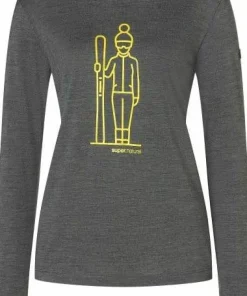 Clearance super.natural Women's Skianto Long Sleeve Pirate Grey Melange/Gold