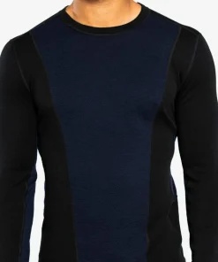 Best Ulvang Men's Peak Map Crew Baselayer Black/Navy Blue