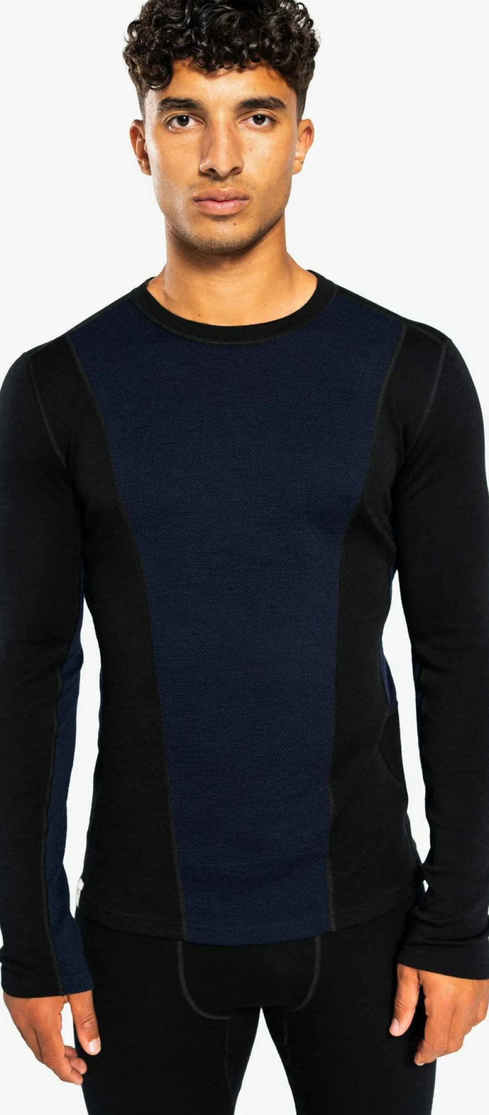 Best Ulvang Men's Peak Map Crew Baselayer Black/Navy Blue