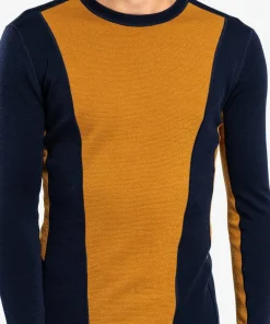 Outlet Ulvang Men's Peak Map Crew Baselayer Navy Blue/Cathay Spice