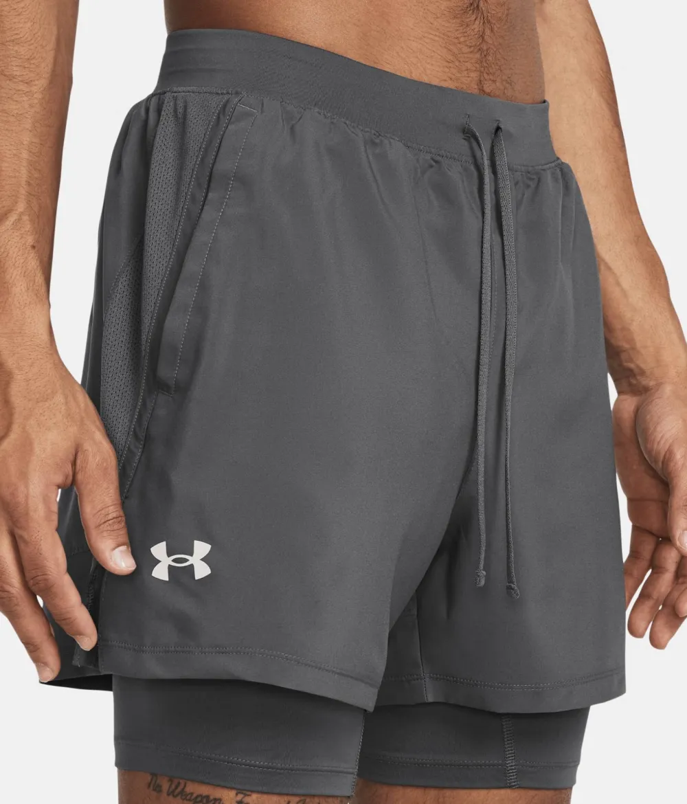 Clearance Under Armour Men's UA Launch 5'' 2-In-1 Short Gray