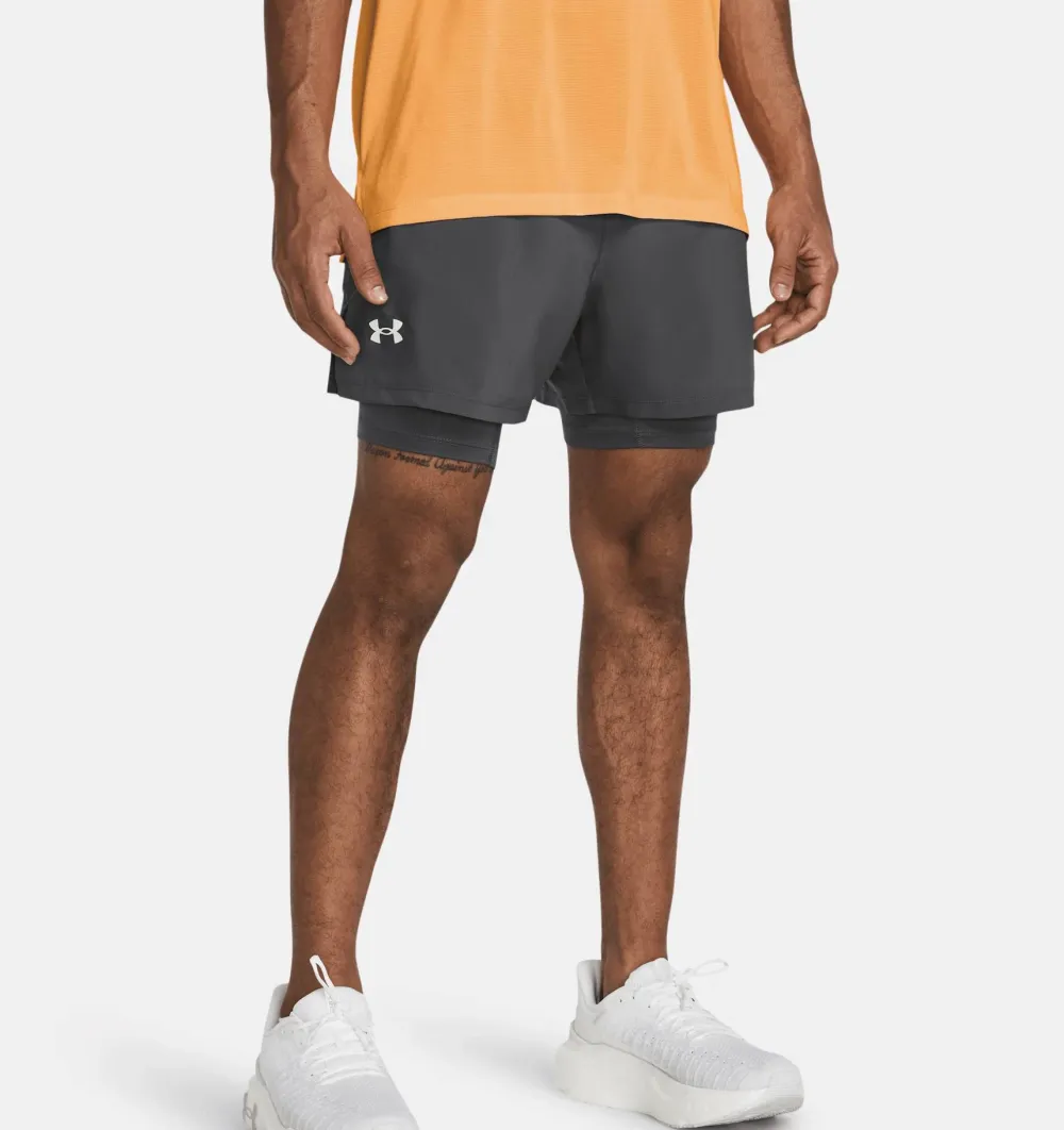 Clearance Under Armour Men's UA Launch 5'' 2-In-1 Short Gray