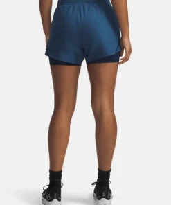 New Under Armour Women's Ua Fly By 2in1 Short Wham Blue