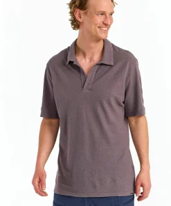 Hot Urberg Men's Hemp Polo Tee Black Beauty