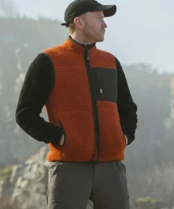 Clearance Varg Men's ön Wool Vest Retro Orange