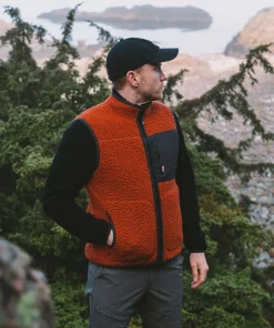 Clearance Varg Men's ön Wool Vest Retro Orange