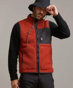 Clearance Varg Men's ön Wool Vest Retro Orange