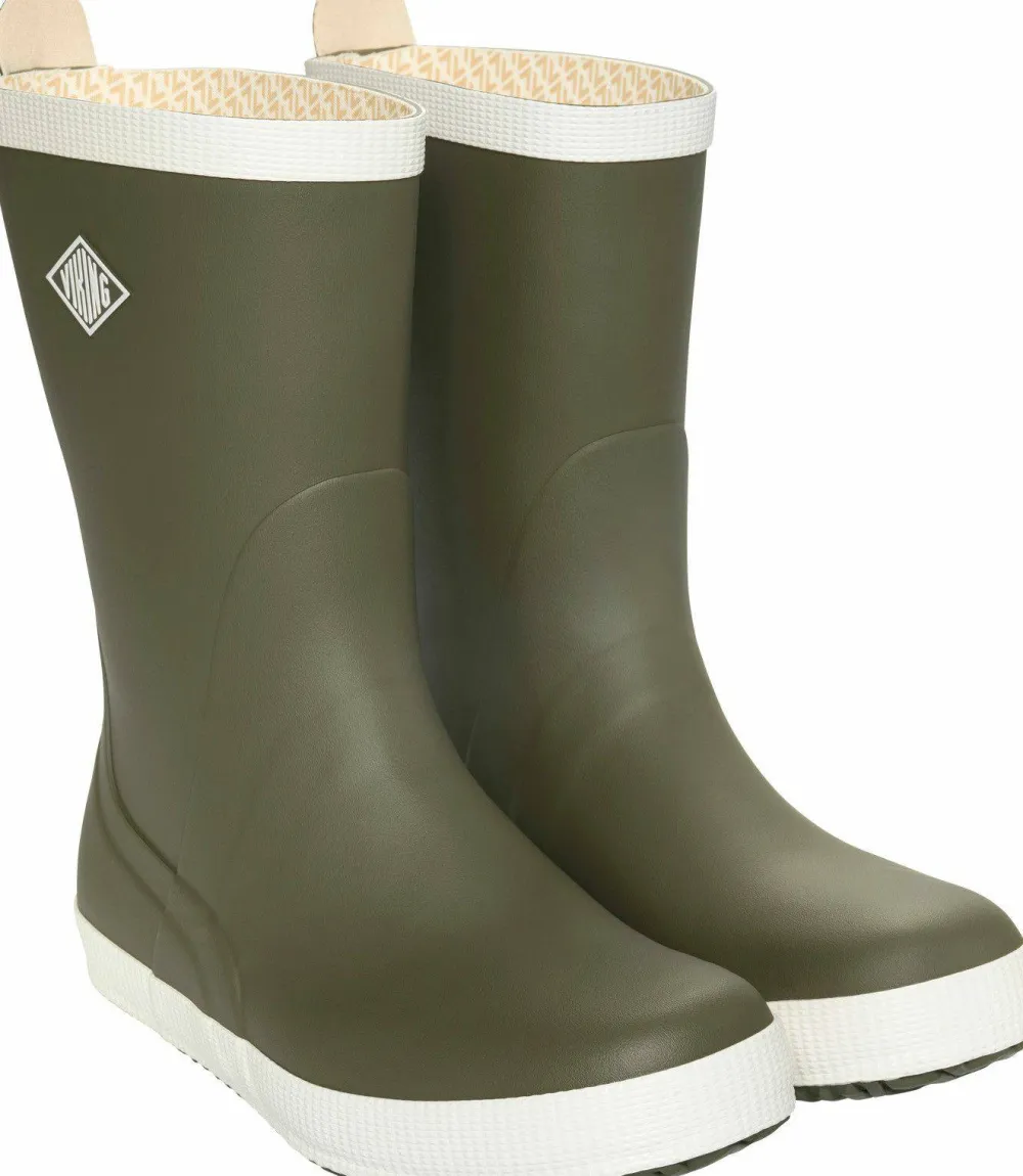 Hot Viking Footwear Seilas Heritage Rubber Boot Olive/Eggshell