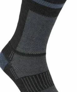 Hot Wrightsock Coolmesh II Crew Black/Grey W/ Stripes