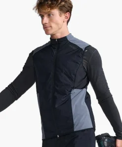 Clearance 2XU Men's Light Speed Hybrid Vest BLACK/TURBULENCE