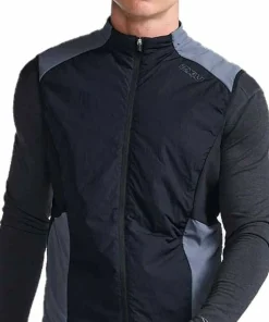 Clearance 2XU Men's Light Speed Hybrid Vest BLACK/TURBULENCE