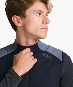 Clearance 2XU Men's Light Speed Hybrid Vest BLACK/TURBULENCE