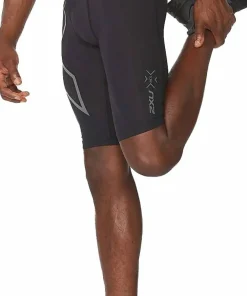 Clearance 2XU Men's MCS Run Compression Shorts Black/Black Reflective