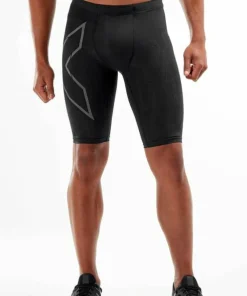 Clearance 2XU Men's MCS Run Compression Shorts Black/Black Reflective