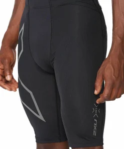 Clearance 2XU Men's MCS Run Compression Shorts Black/Black Reflective
