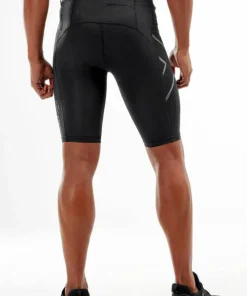 Clearance 2XU Men's MCS Run Compression Shorts Black/Black Reflective