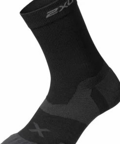New 2XU Vectr Cushion Crew Socks Black/Titanium