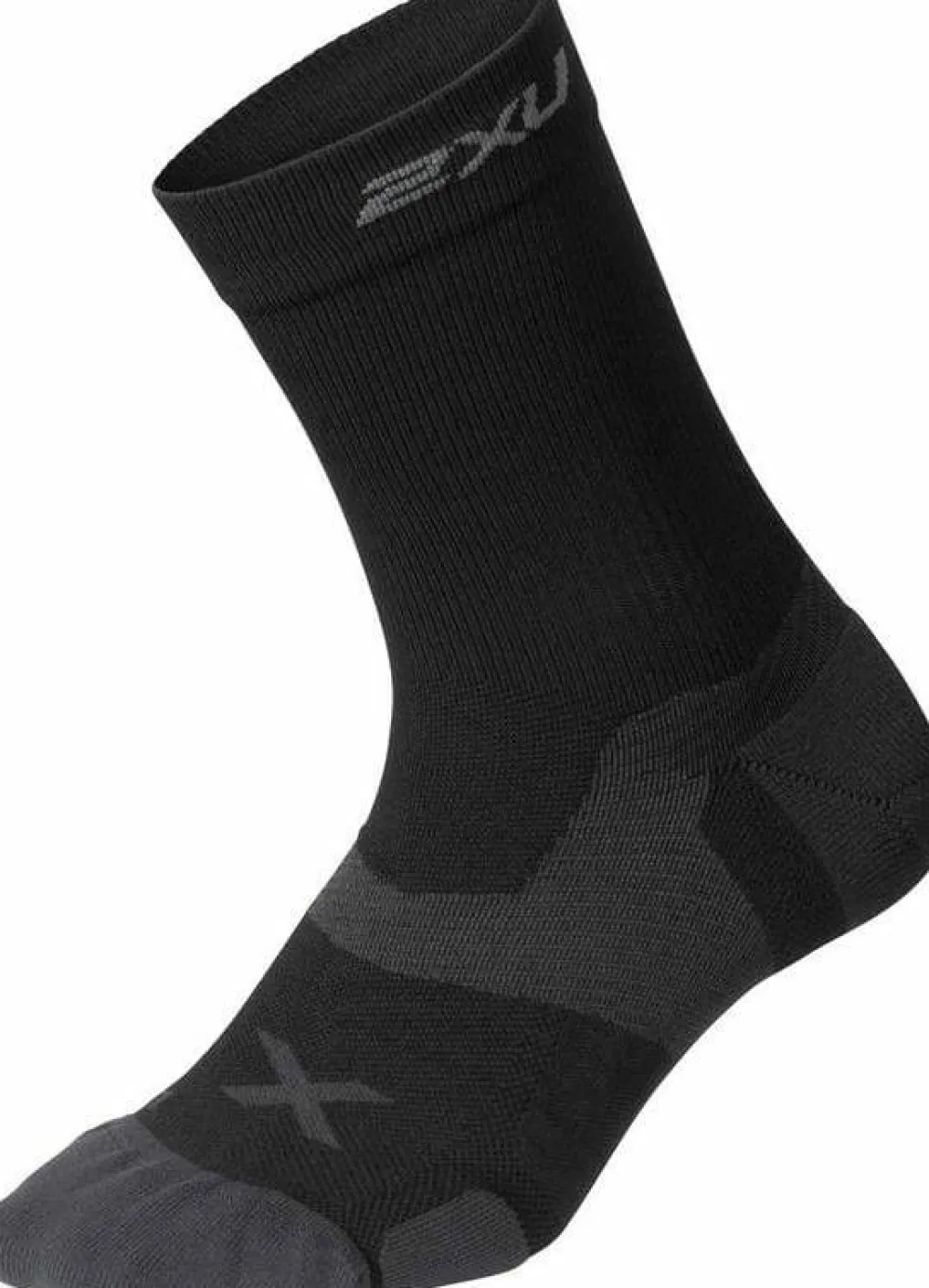 New 2XU Vectr Cushion Crew Socks Black/Titanium