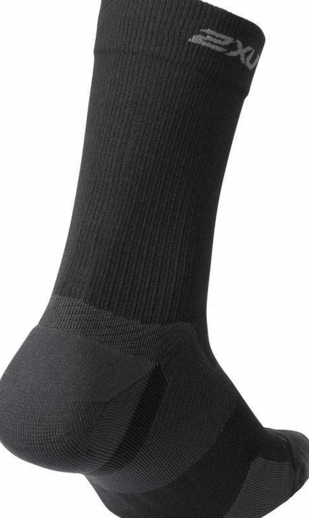 New 2XU Vectr Cushion Crew Socks Black/Titanium