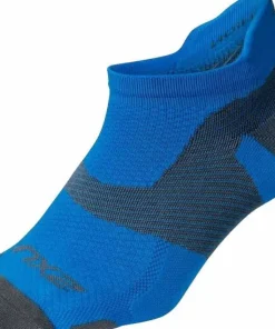 New 2XU Vectr Light Cushion No Show Sock Vibrant Blue/Grey