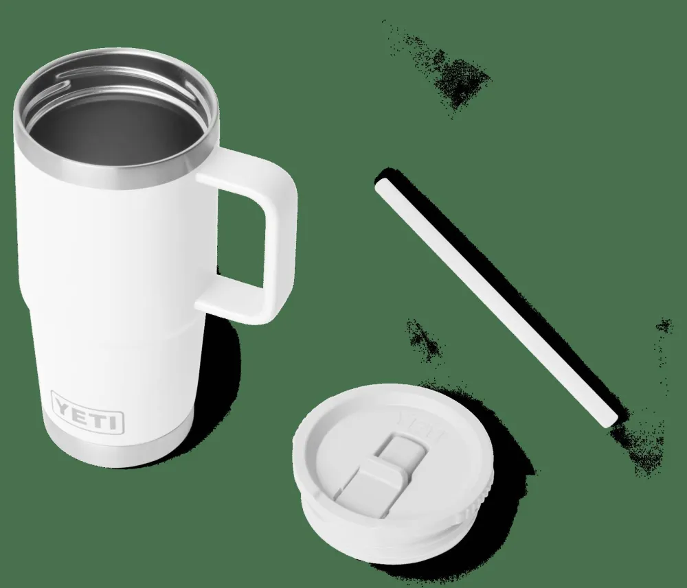 New Yeti Rambler 591 ml Travel Straw Mug White